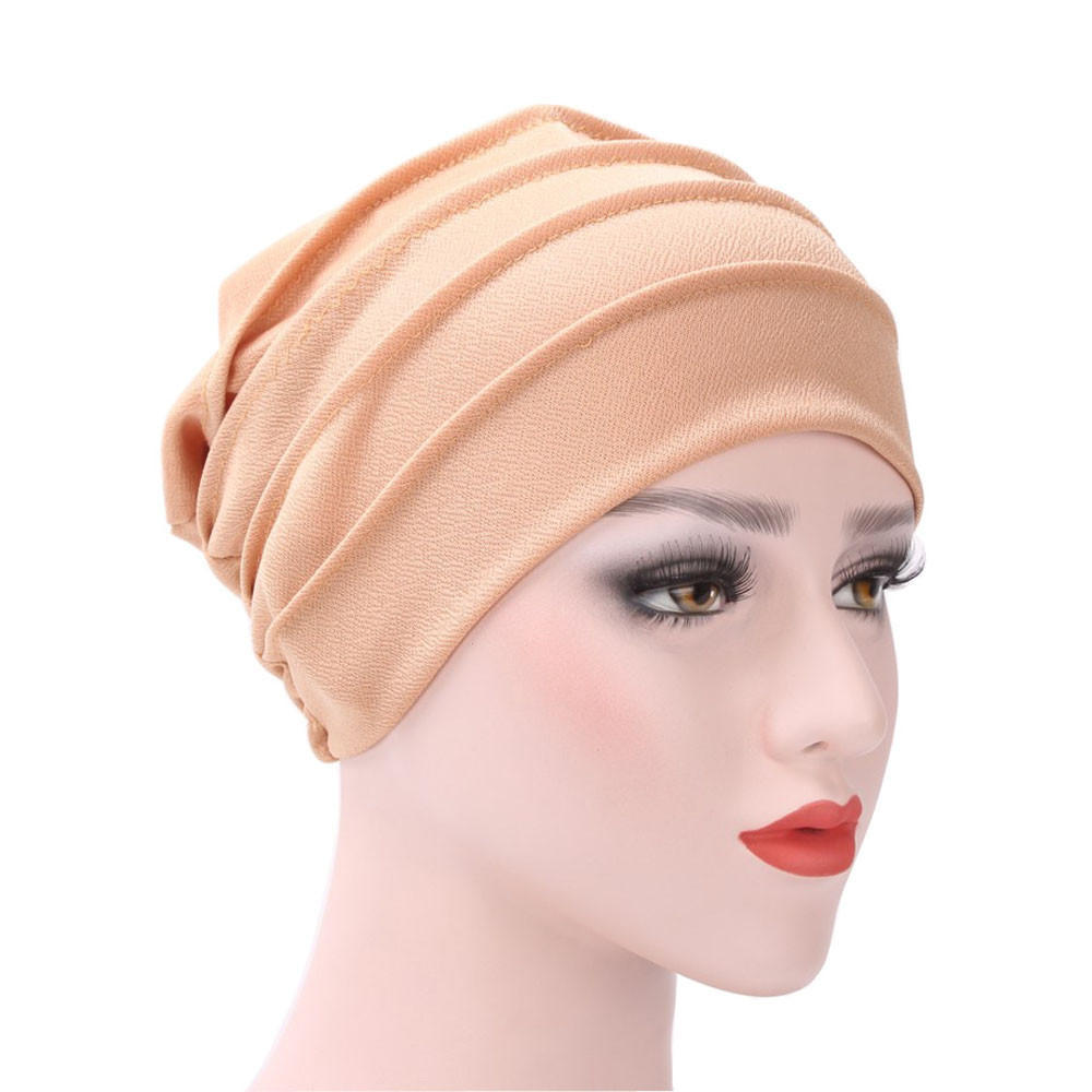 Women India Hat Muslim Ruffle Chemo Hat Scarf Turban Head Wrap Cap