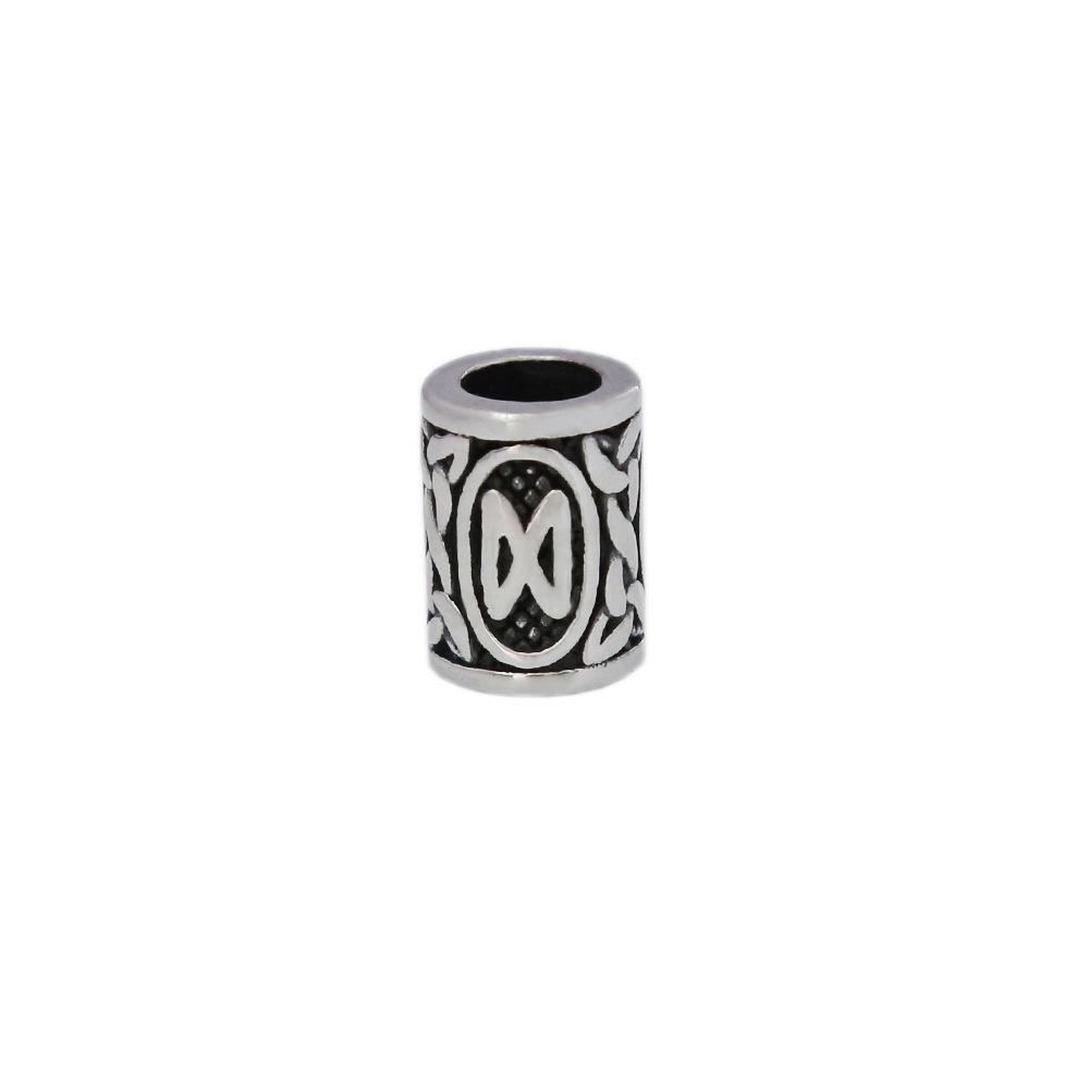 Retro Viking Rune Stainless Steel Beads - Non-Fading Titanium Accessory