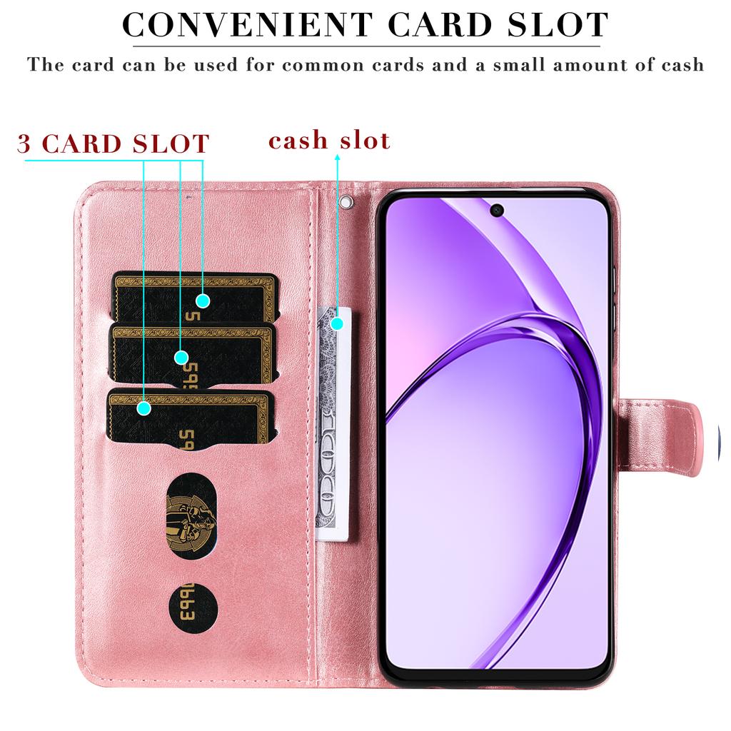 Для Oppo A5x 5G/A3x 4G/A3x 5G (Индия) Чехол-кошелек на молнии с текстурой телячьей кожи из ПУ кожи, чехол для телефона