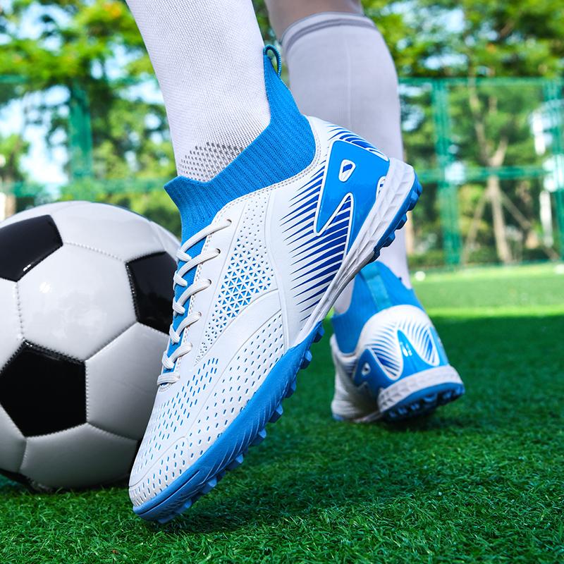 32-47 Kids Football Boots Rubber Soft Sole Short Nails Artificial Turf Leather Youth Kids Football Shoes Men's Sports Large Size Football Shoes