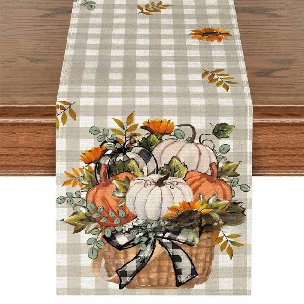 Leaves Autumn Harvest Table Flag Maple Leaf Thanksgiving Table Runner Harvest Party