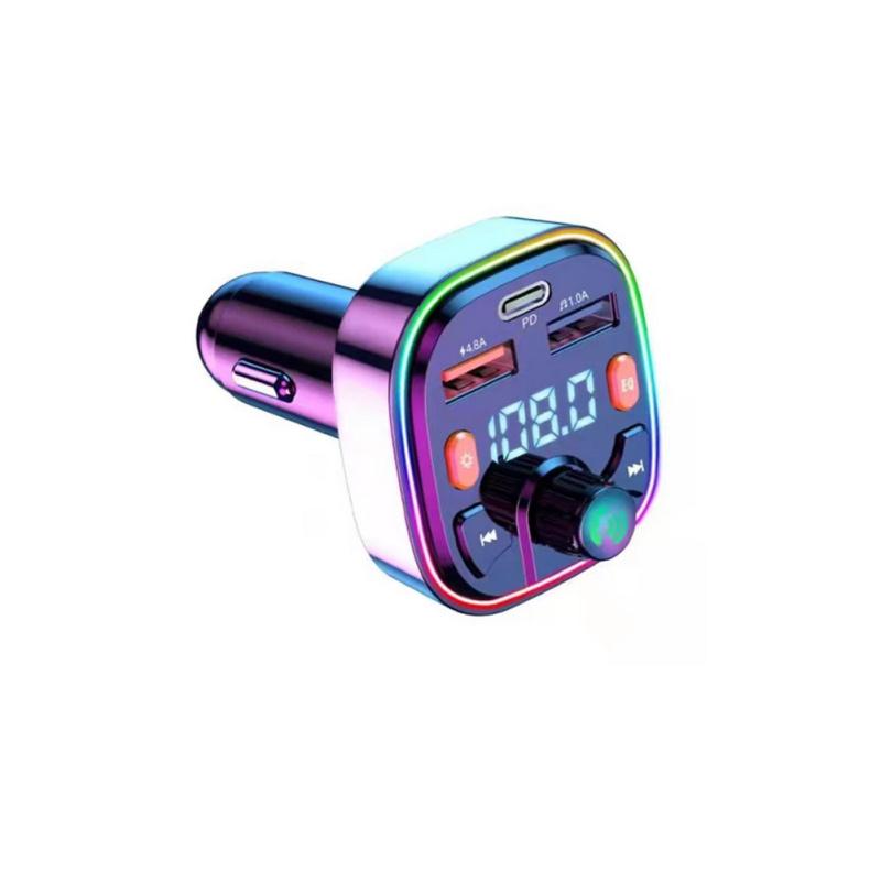 Автомобильный FM-передатчик Внешний микрофон Двойной USB Pd Type C Быстрая зарядка Автомобильное зарядное устройство