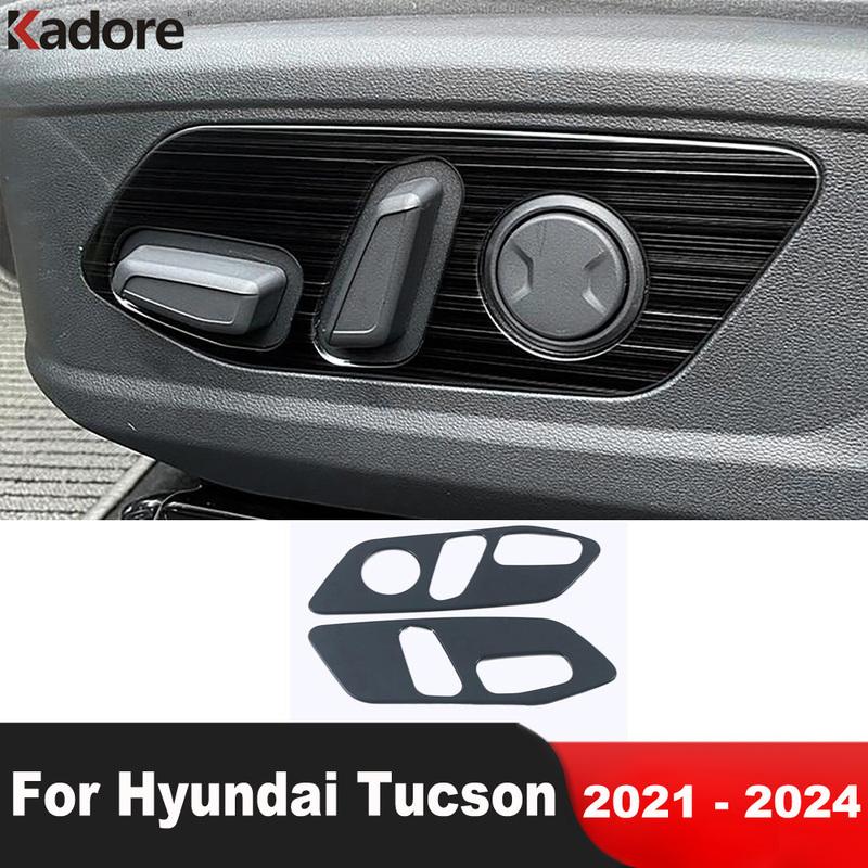 For Hyundai Tucson NX4 2024 Steel Car Seat Adjustment Switch Control Button Panel Cover Trim Interior Accessories