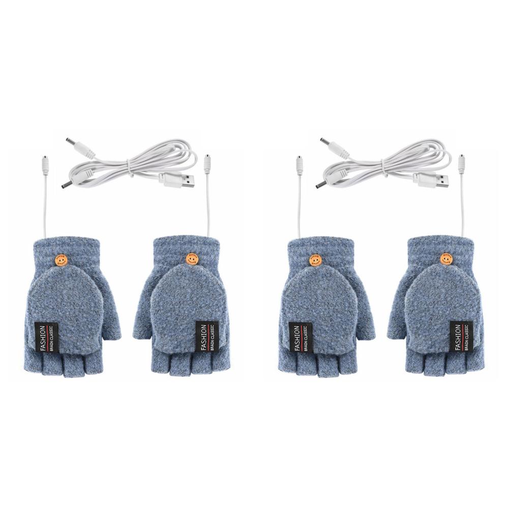 Электрические термоперчатки с регулируемой температурой зимние грелки для рук (Светло-синий) ИЛИ