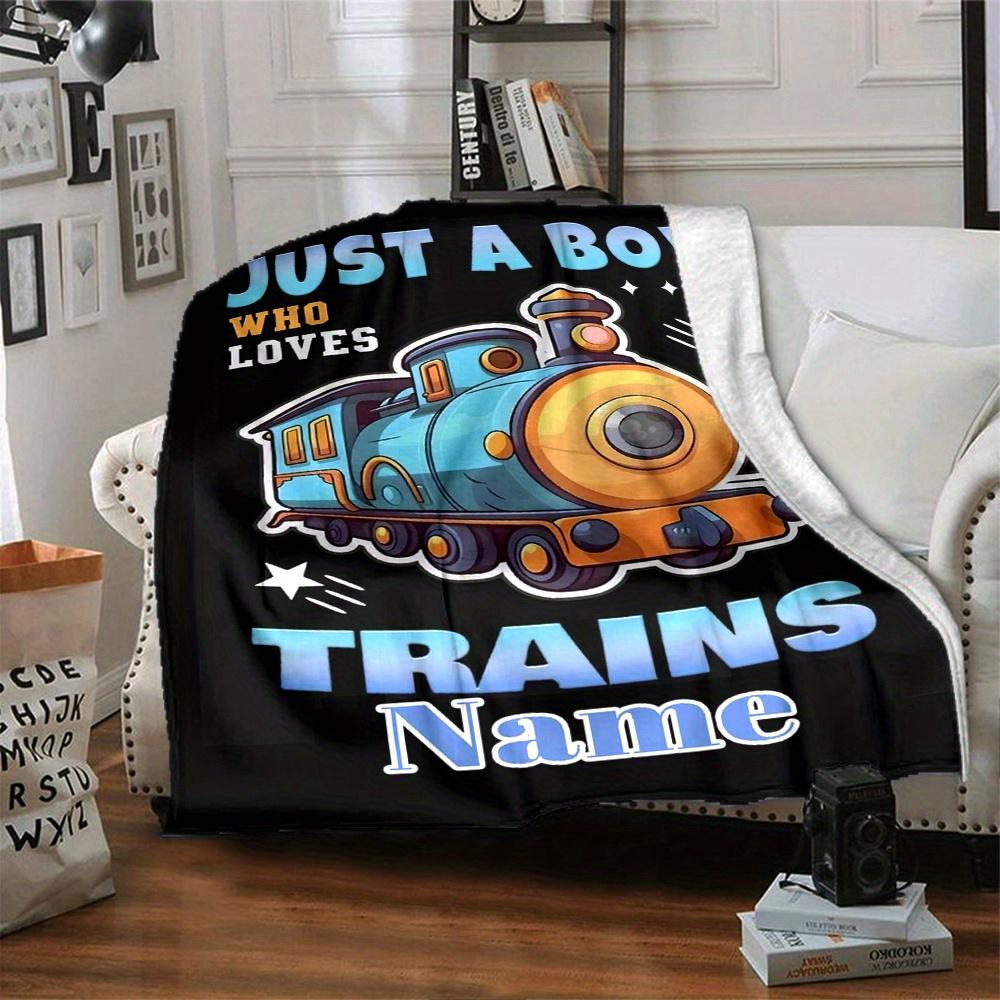 Home Just A Boy Who Loves Trains Blanket Fashion Home Blankets Used For Chair Office Sofa Bed Camping Soft And Warm Giving Friends And Relatives