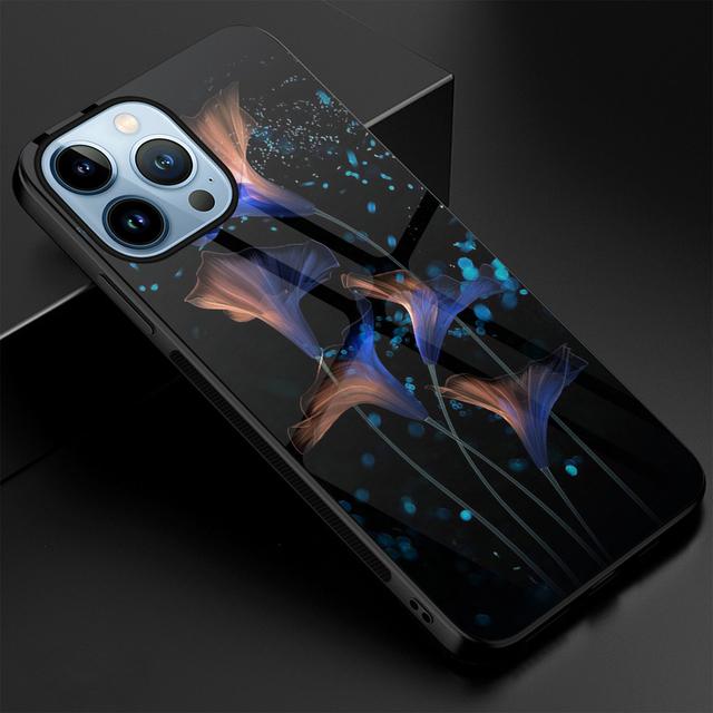 Чехол с цветами и растениями для Iphone 14 13 11 12 Pro Max Mini Xs Xr X 7 8 6s Plus Se 2022, роскошная задняя крышка из закаленного стекла