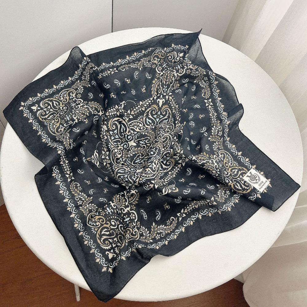 Korean Cashew Nut Print Silk Scarf Breathable Small Scarves Square Handkerchief  Scarf Accessories
