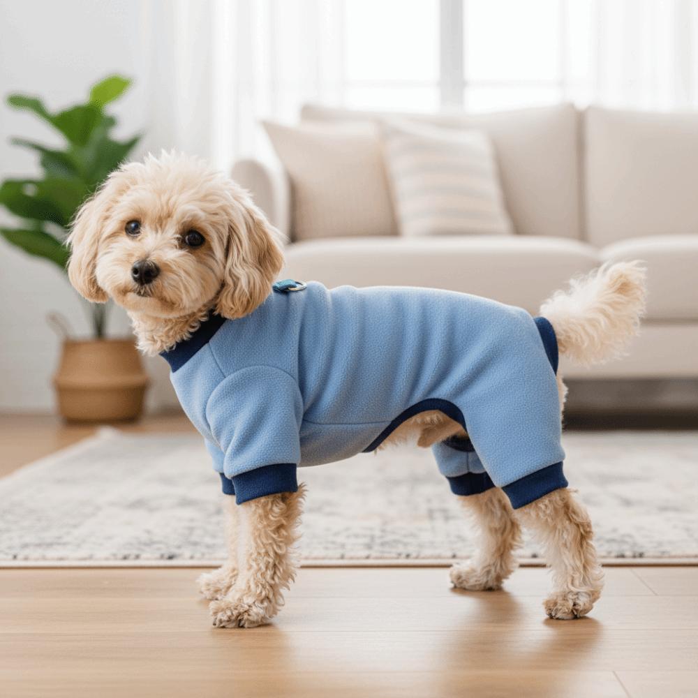 Soft Dog Jumpsuit Comfortable Dog Four Legged Clothing Dog Towing Suit Autumn Winter