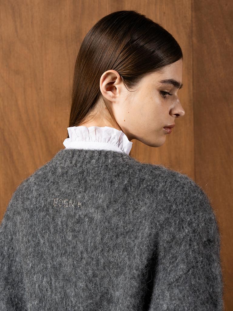 EDENIK Hairy Alpaca Knit Cardigan