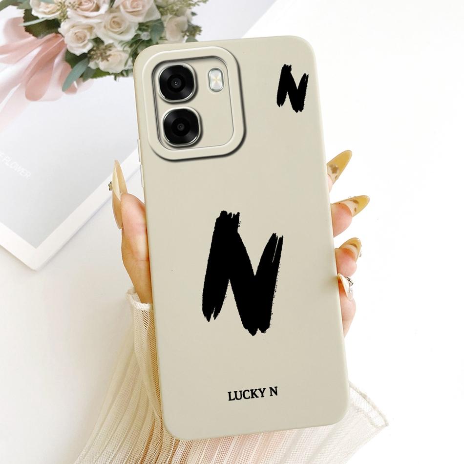 For OPPO A6X A6 A6T Pro 4G 5G 2026 Lucky Initial Letter Phone Case For Oppo A6 A6x A6t Soft Silicone Shockproof Cases Bumpers