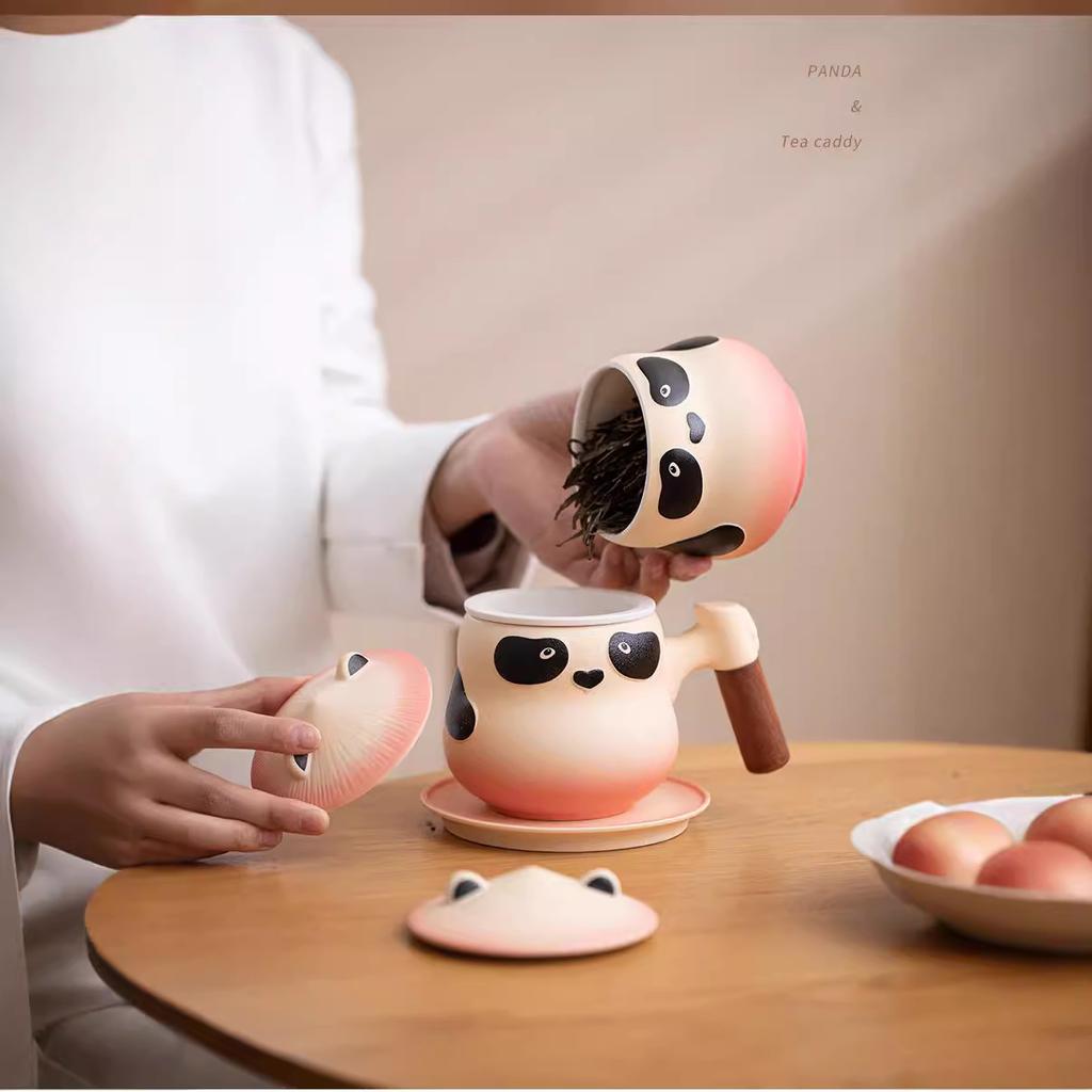 Керамические банки для чая с пандой из мультфильма Креативные банки для хранения животных Контейнеры для чая Банки для конфет Подарочные наборы для чая в гостиной