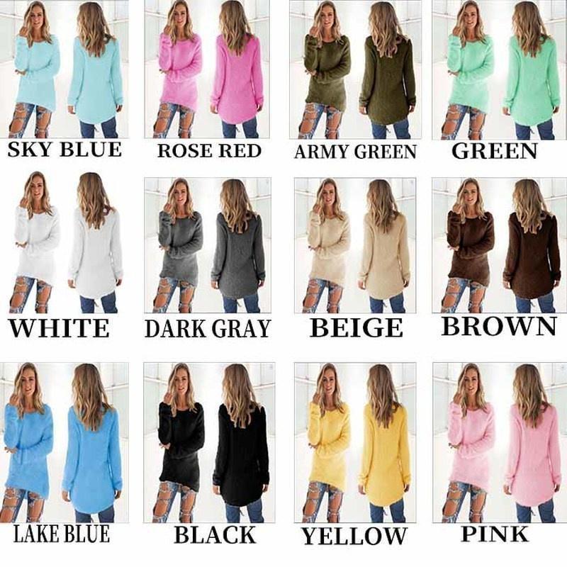 Большие размеры, новые осенние и зимние однотонные теплые пуловеры, женские вязаные свитера с длинными рукавами
