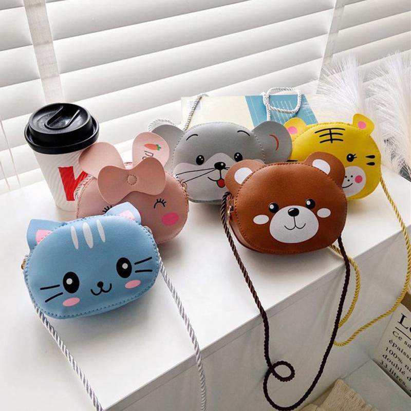 Fashion Cartoon Animal Shoulder Purse Girl Handbag Round Zipper Crossbody Bags