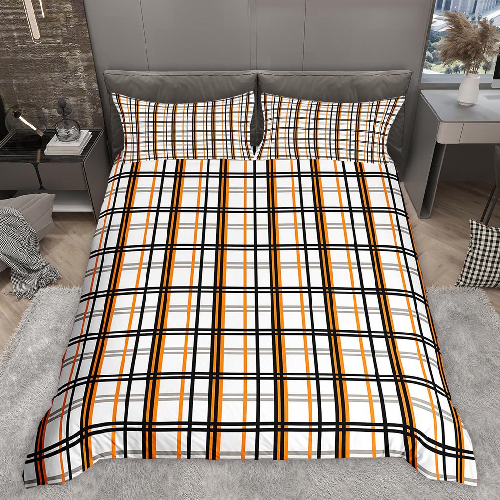 Comforter Homewish Colorful Plaid Modern Minimalist Set Geometric Checkered Bedding Set