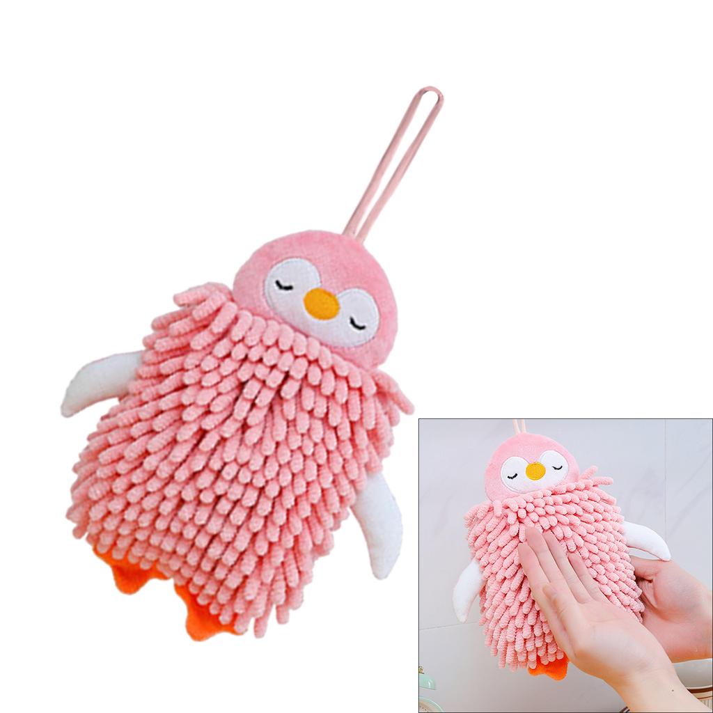 Lovely Penguin Chenille Hand Towel Quick Drying And Easy To Hang For Home Decoration Hand Towels 1PC