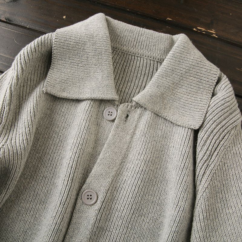 Japanese Style Order! Export Men's Clothing Factory Balance Cargo with Logo Cut off Men Padded Lapel Knitting Cardigan Sweater Outwear Tide