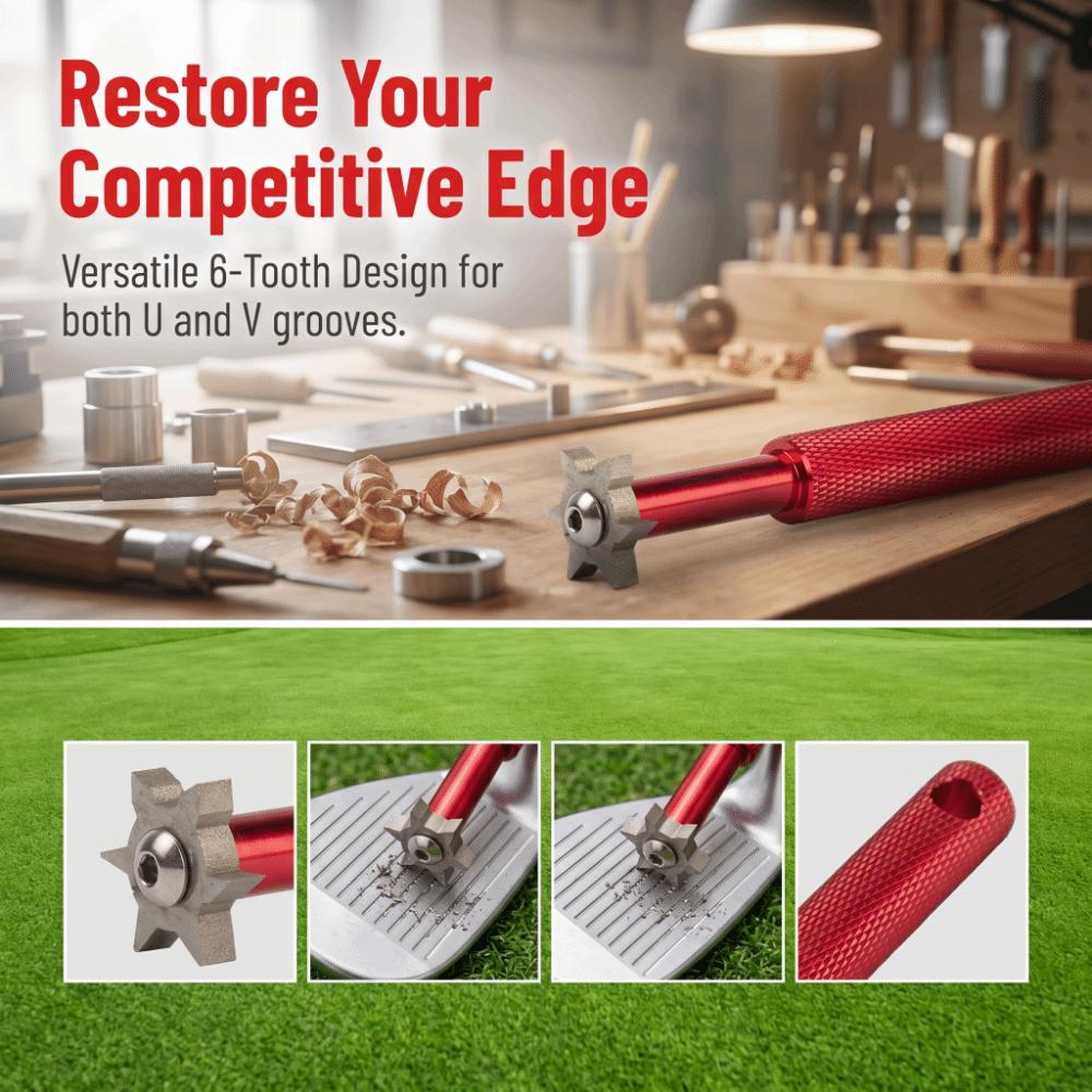 Metal Construction Golf Groove Sharpener Compact Handheld Groove Cleaner Tool Golf Wedges