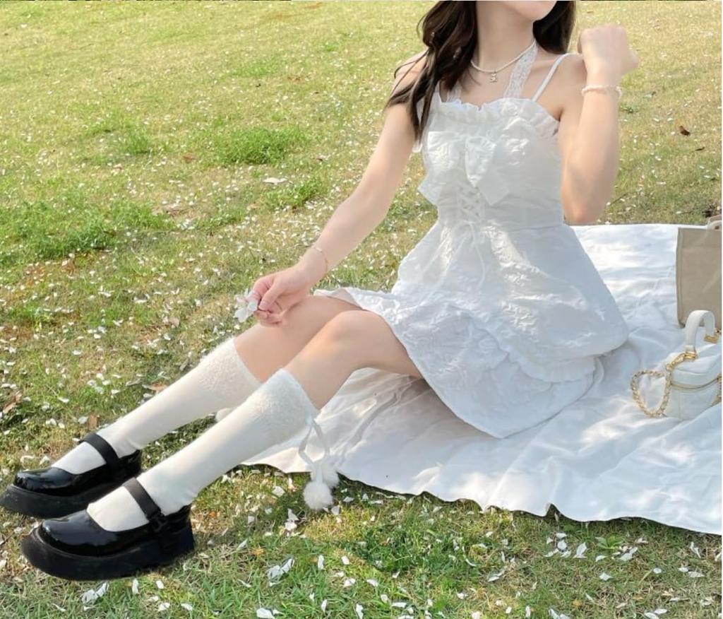 Lady Lazy Lolita White One Piece Sleeveless Dress Ruffles Simple White Loli Cosplay Costume Shooting White Mini Above Knee Length [Lady Lazy] (L)