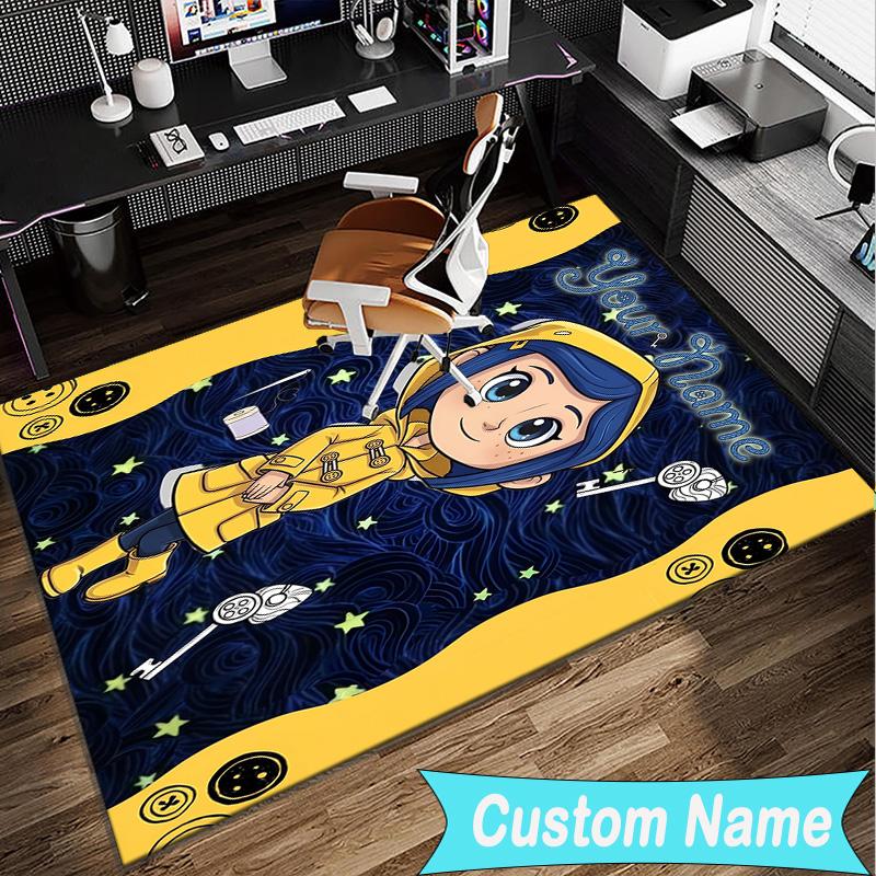 Custom Name Rug Mystery Coraline's World Area Rug Suitable for Indoor And Outdoor,Carpets for Homes, Offices,Living Rooms,Home Decor,Christmas Gift