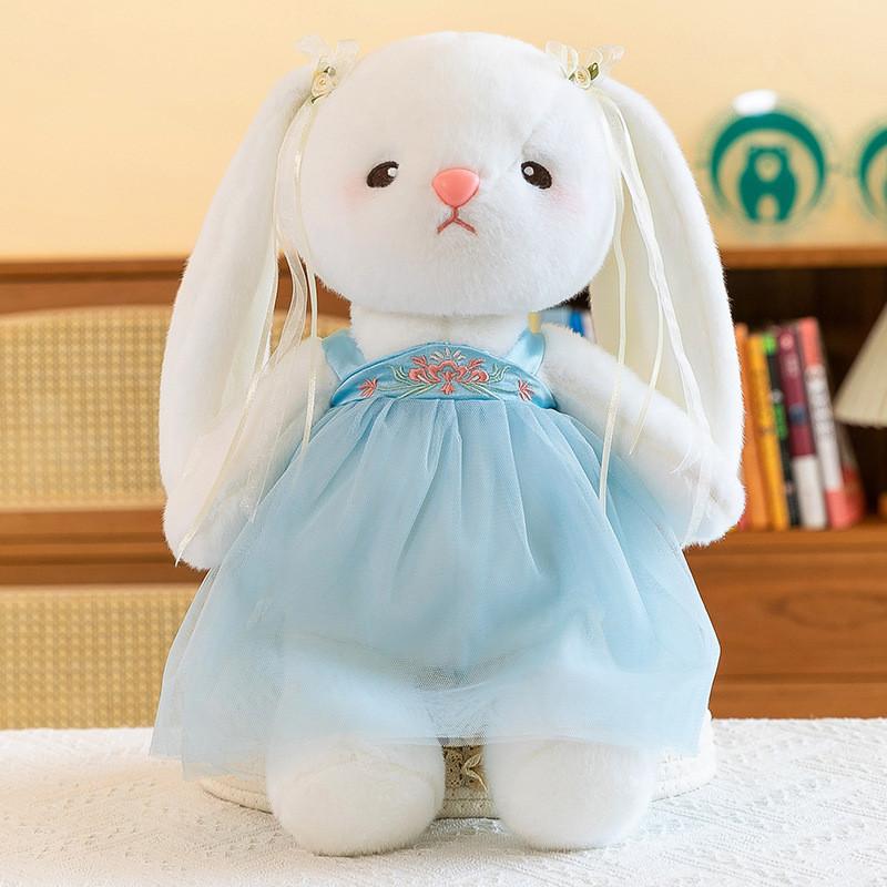 Gauzy Skirt Wear Rabbit Plush Toy Stuffed Animal Doll Decorations Kids Gift