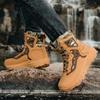 Fashion Brand Men's Outdoor Boots Plus Size 47 Leather Trekking Shoes Men Waterproof Hiking Boots Men Tactical Sneakers Mountain Boots