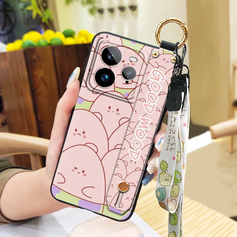 Lanyard Phone Holder Phone Case For Realme GT7 Pro Wrist Strap Cartoon Back Cover Dirt-resistant Durable Wristband Cute