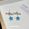Swaying starry sky~ Bow zircon ear clips without ear piercings, high-end niche unique design earrings Xiaohongshu models