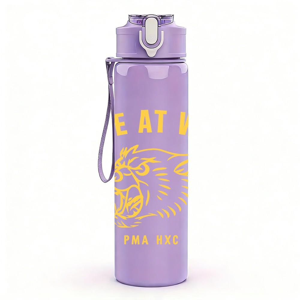 1PC Fire At Will Tiger 750ml Color Plastic Sports Water Bottle Leakproof Flip Straw Lid Suitable for Sports Office Home Use