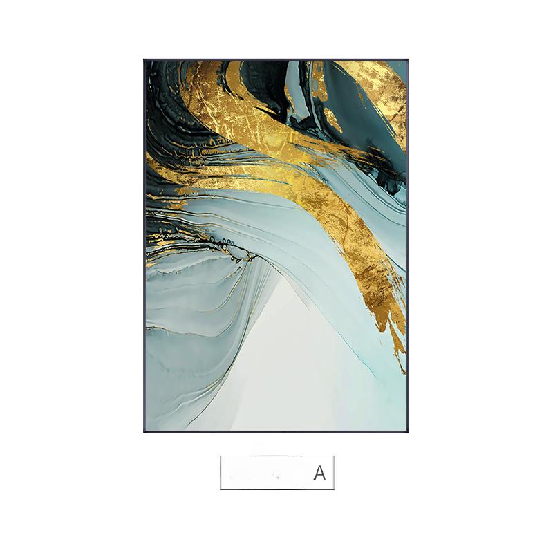 Скандинавские абстрактные картины из золотой фольги, зеленые холсты, настенные декоративные картины, постеры и принты, украшение для гостиной, дома