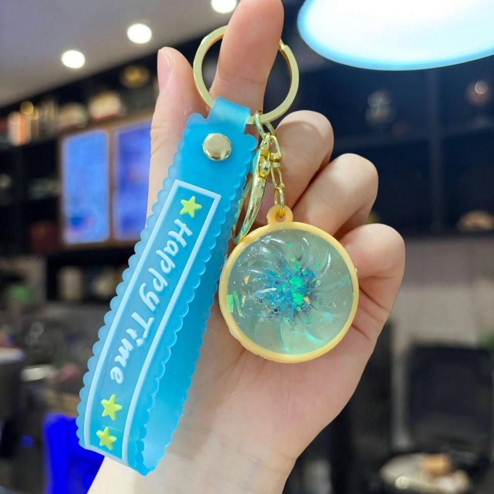 Glowing Flashing Baozi Key Ring 3D Squeeze Toy Fidget Toy Steamed Bun Key Chain School Kids