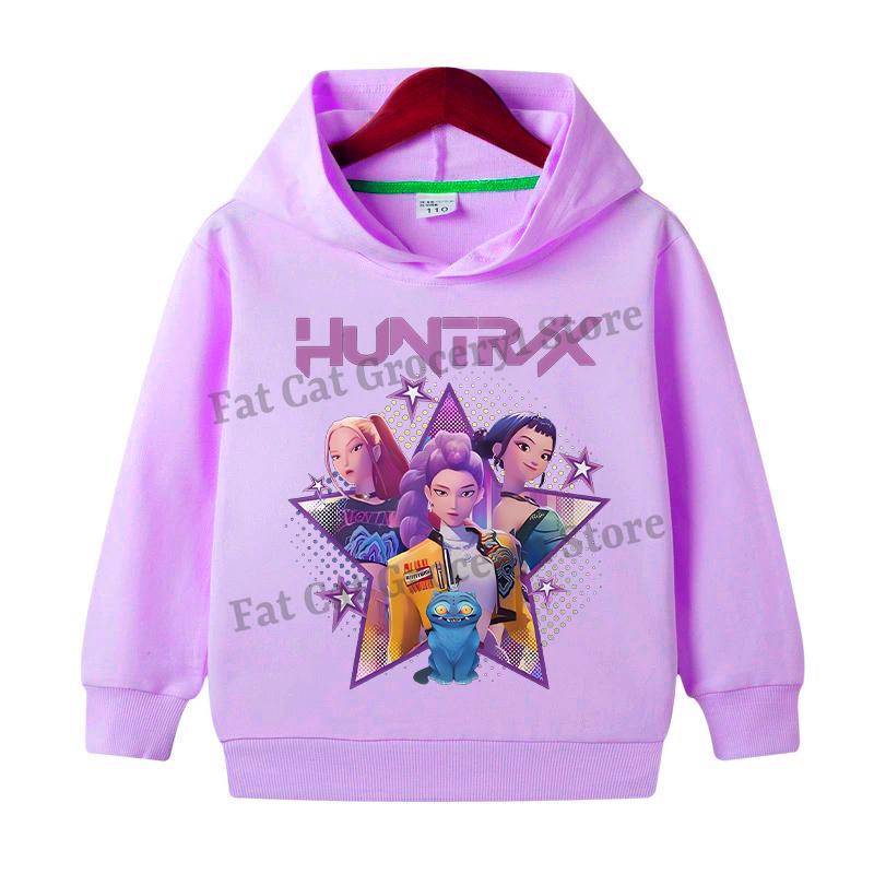K-pop Толстовки Охотник на демонов для девочек и мальчиков Аниме Руми Мира Зои Свитшот Детский Весенне-осенний Пуловер с Длинными Рукавами Детская Одежда