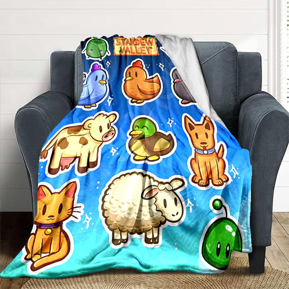 1pc Blanket - game Stardew Valley Print Design,Lightweight Blanket for Sofa,Bed- Soft &Warm,Gift for All Seasons