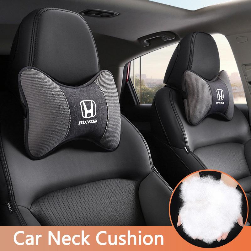 Car Seat Headrest Auto Logo Neck Pillow For Honda Mugen Power Civic Accords CRV Hrv Jazz CBR VFR Fit Pilot Odyssey Passport HRV