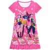 Girl's Ruffle Edge Dress Cosplay Witch Hunting Group Dress Short Sleeved Fashionable Cute Colorful Printed Pattern Comfortable Soft Children's Dress