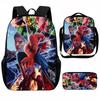 Spider-Man School Bag Lunch Bag Pencil Bag Elementary School Backpack Cartoon Peripheral Backpack Children's Bag Three-piece Set