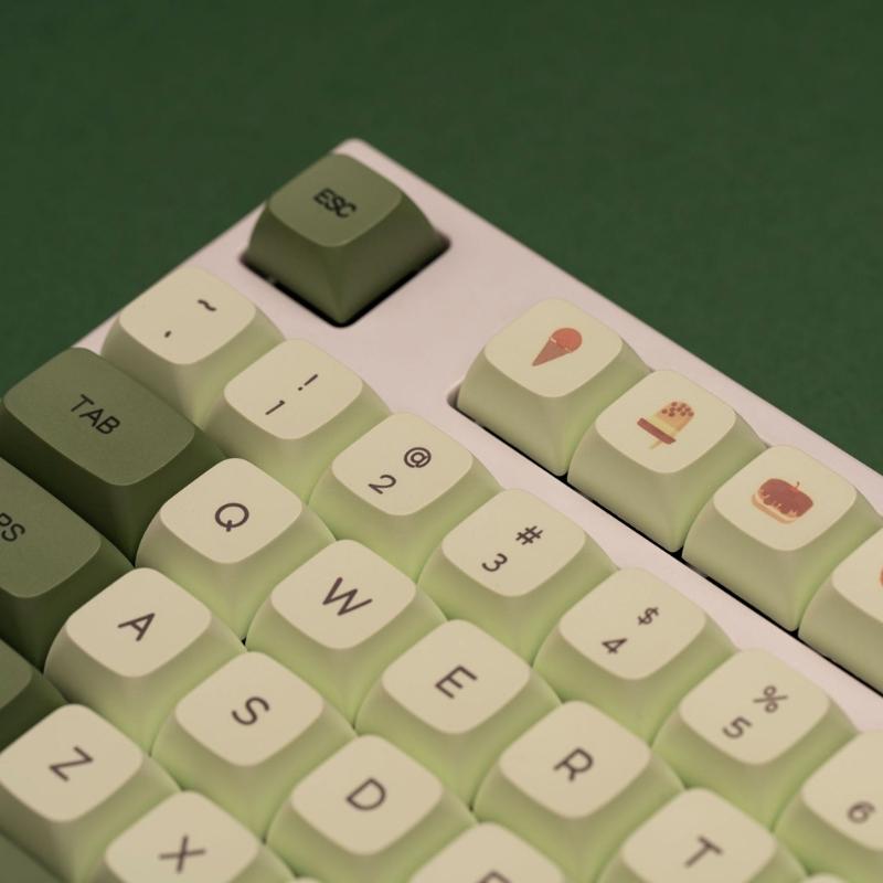 124 клавиши/набор DA Profile Matcha Green Keycap PBT Dye Sublimation для клавиш для механической клавиатуры 61 64 84 9