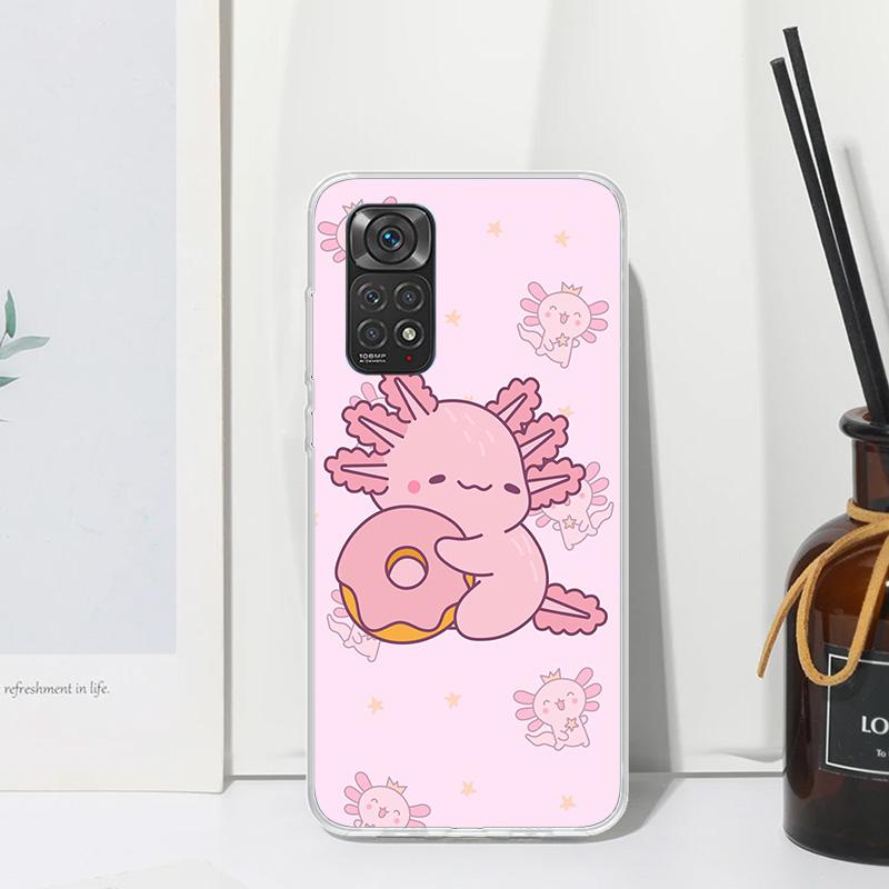 Cute Axolotl Kawaii Phone Case For Xiaomi Redmi Note 15 13 14S 14 Pro Plus 12S 11S 10S 12 11E 10 11T Art Fundas Back Cover Redmi