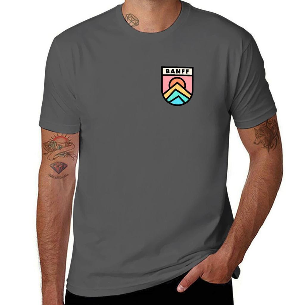 Banff Retro Badge Black Lines TShirt Moisture Control Sports Tee