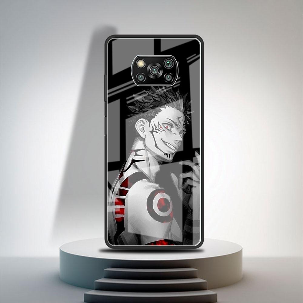Стеклянный чехол для Xiaomi Poco X3 NFC 11 Lite 11T F3 M3 для Redmi Note 11 10 9 8 Pro 10S 9S, чехол для телефона Jujutsu Kaisen Gojo Satoru
