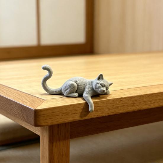 Фигурка ленивого спящего кота 3D-печать Мягкая Милая Настольное украшение Моделирование Настольное украшение для крепления на монитор