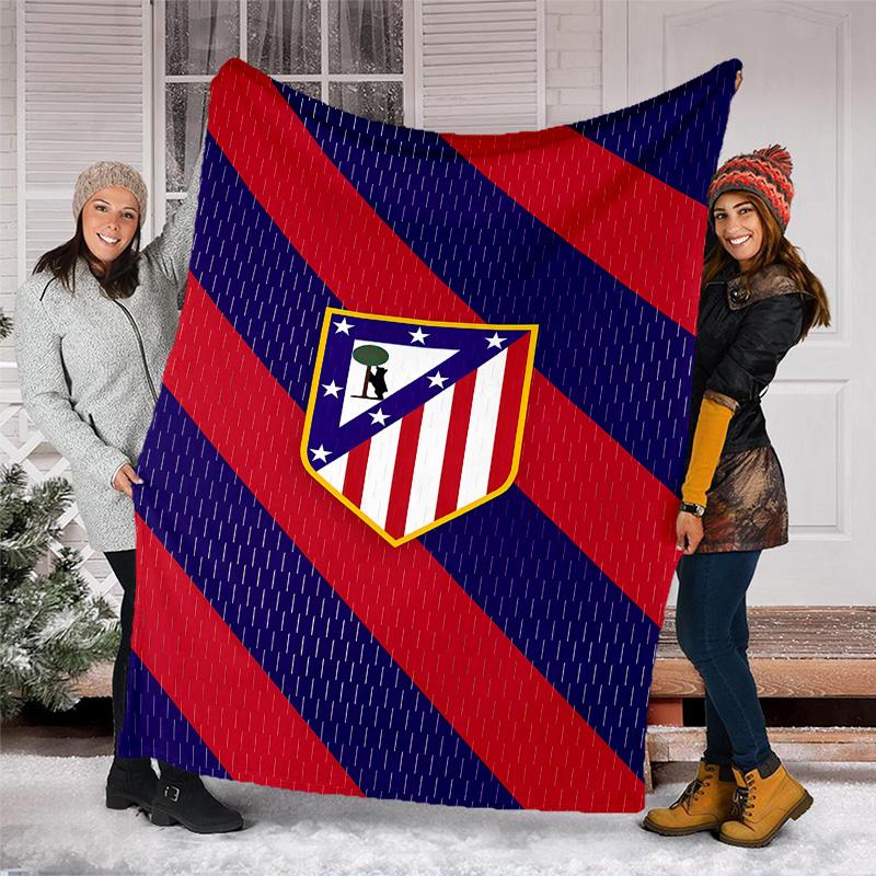 1pc Atletico Madrid Theme Blanket - Digital Print, Polyester, Cozy for All Seasons, Perfect for Outdoor, and Travel