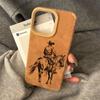 Западный Ковбой Рыцарь Искусственная Кожа Чехол для Телефона Для iPhone 17 16 15 14 13 12 11 Pro Plus Max X XR XS Мягкий Силикон Задняя Крышка