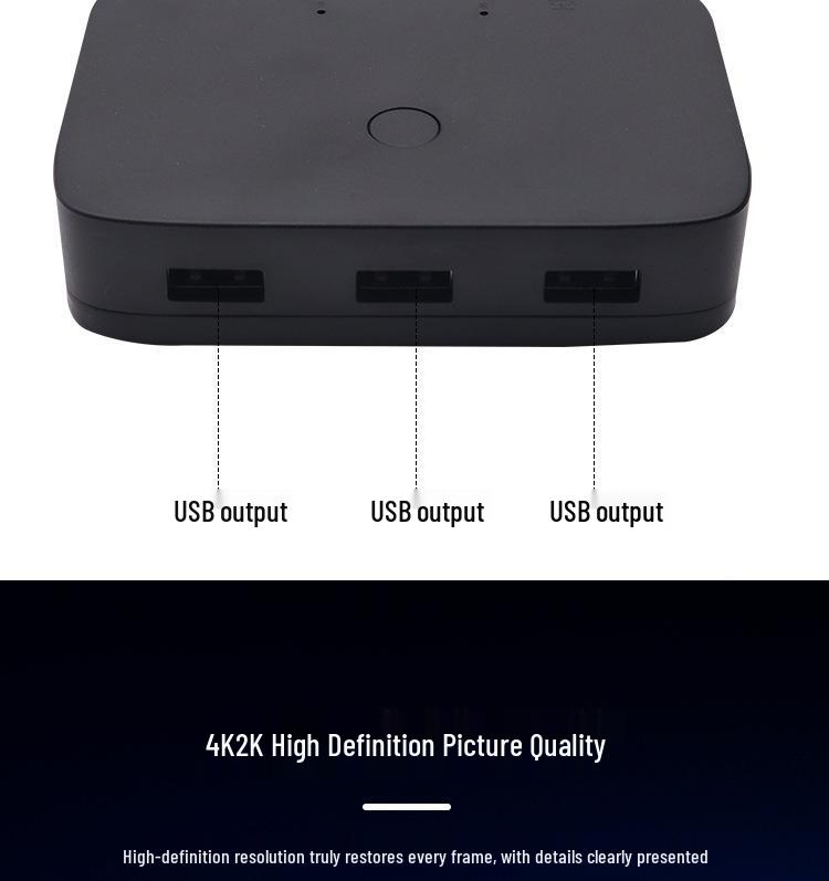 4K HDMI KVM-переключатель для USB-мыши, клавиатуры и монитора
