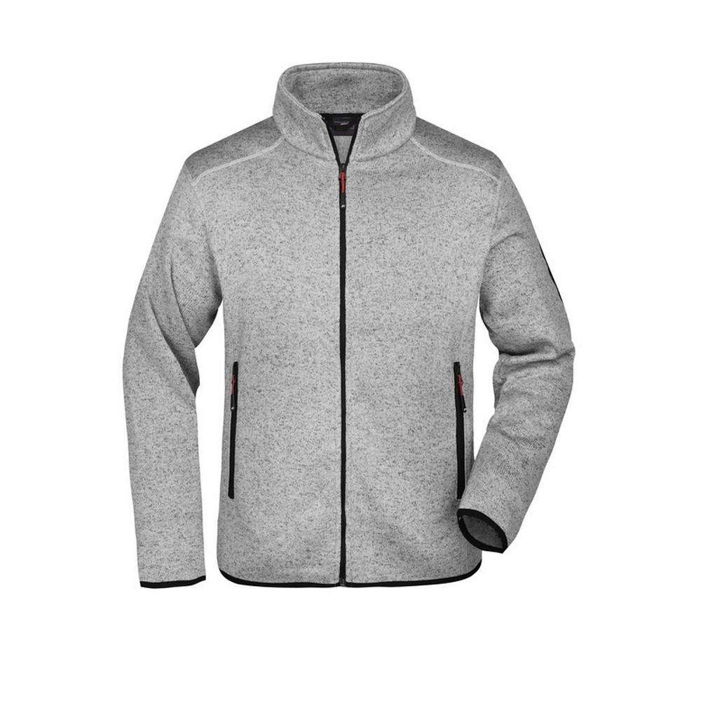 James and Nicholson Mens Knitted Fleece Jacket