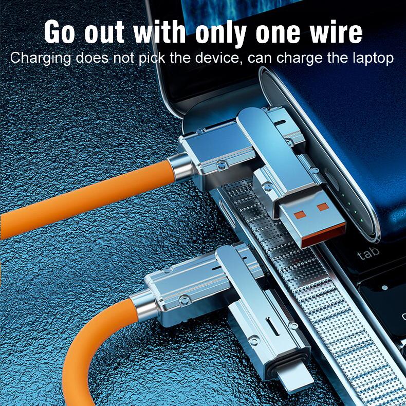 120W4 в 1 Многофункциональный кабель для передачи данных мобильного телефона PD Кабель для быстрой зарядки Зарядное устройство для Huawei Xiaomi iPhone