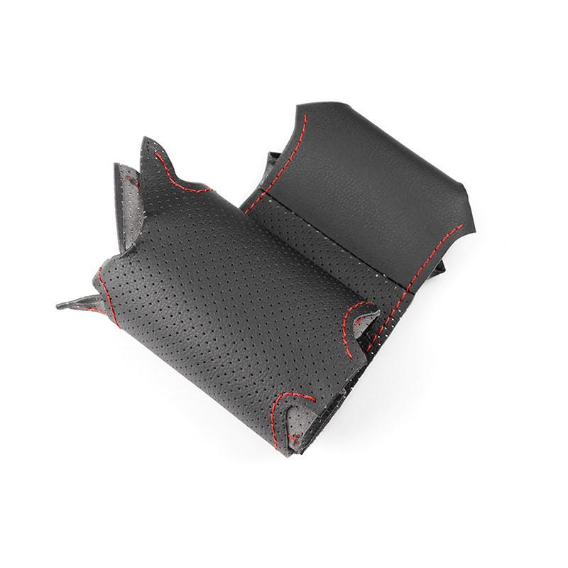 Black-red Perforated Microfiber Leather Car Styling Steering Wheel Cover Trim For VW Golf 6 Jetta MK6 Bora Polo Sagitar Santana