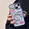 Чехол для телефона с рисунком «Рыбья кость и милый котенок» для iPhone 16 15 14 13 12 11 Pro Max XR XS 7 8 Plus Прозрачный противоударный чехол