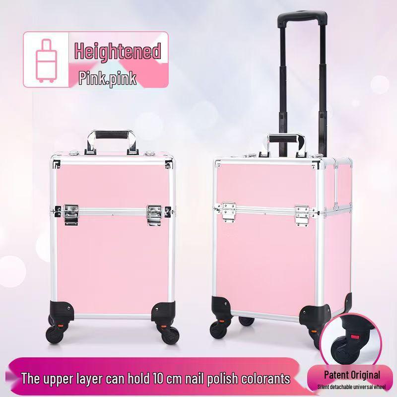 Профессиональный кейс-тележка для визажиста: Хранилище большой вместимости с замком для инструментов для макияжа, маникюра и тату.