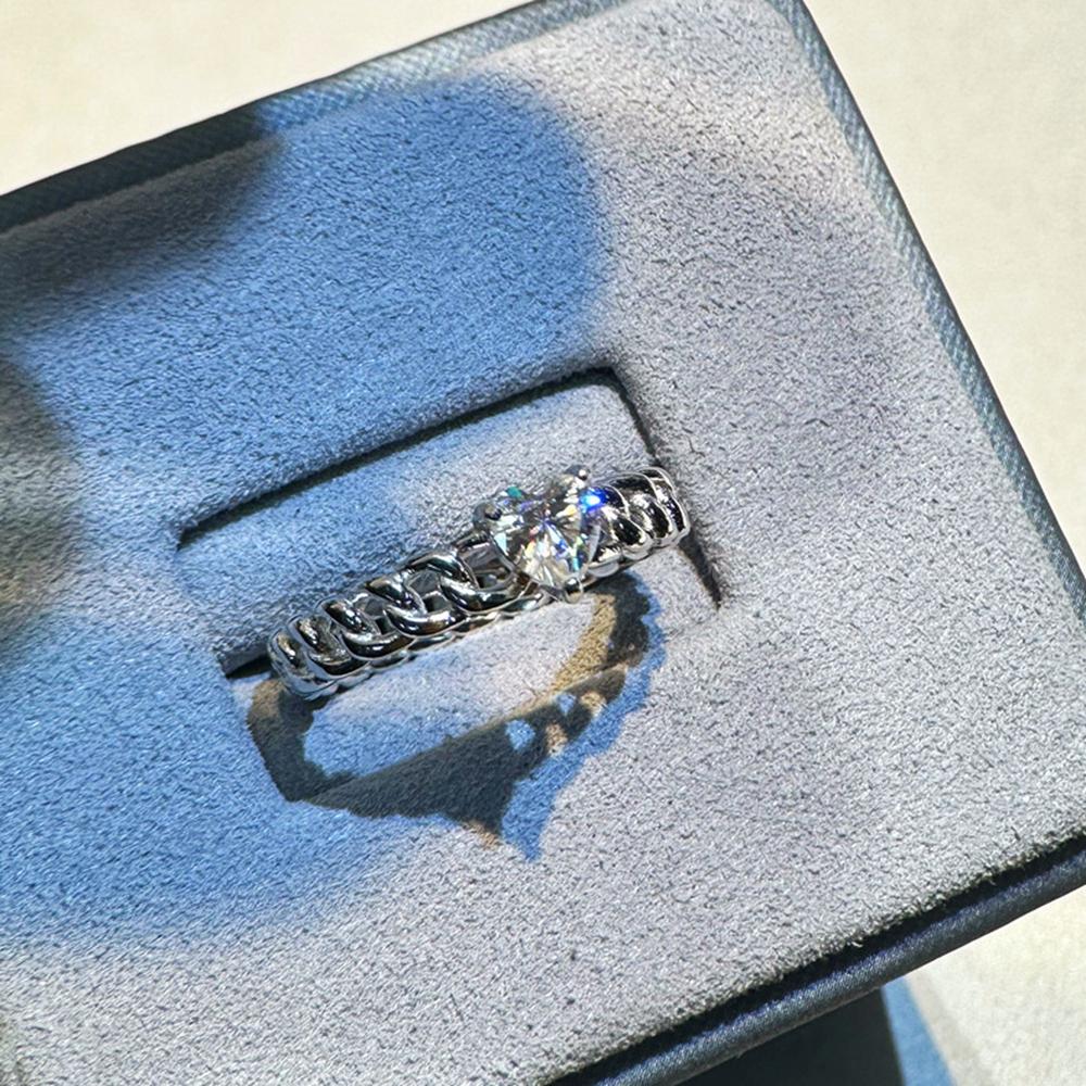 Vinregem 100% стерлинговое серебро 925 пробы 3EX VVS1 D цвет огранка сердце 5 мм 0.5ct настоящий муассанит бриллианты кольцо для женщин свадебная вечеринка ювелирные изделия подарки