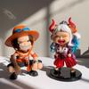 1-2Pcs One Piece Anime Figure Doll Portgas D Ace Yamato Q Version Model Decor Peripheral Ornament Children Charm  Gifts Toys